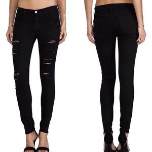 Frame Le Skinny de Jeanne Ripped Black Jeans Size 23